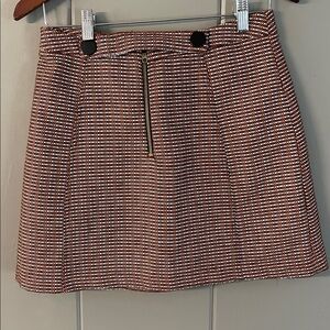 Top Shop Skirt Black White Textured  Academia Mod Minimalist School Girl Preppy